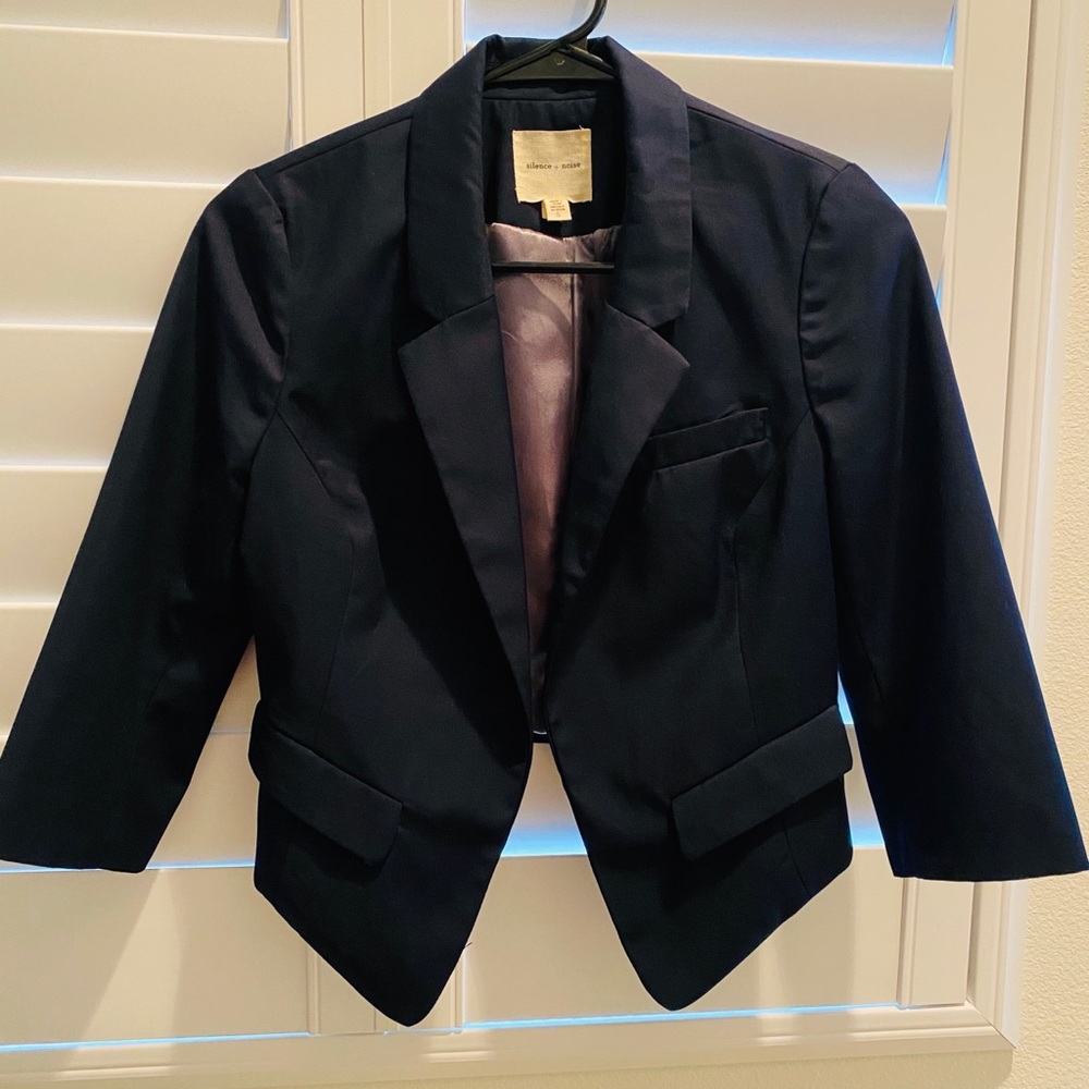 Silence + Noise Blazer Jacket. Navy Blue. Small